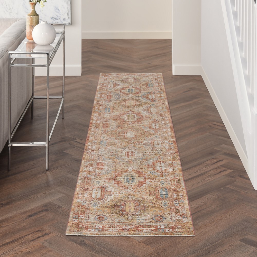 Sahar SHR01 Traditional Persian Runner Rugs by Nourison in Rust